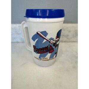 Retro VTG 1995 World Series Champions Atlanta Braves Large Plastic Mug Cup 22 Oz